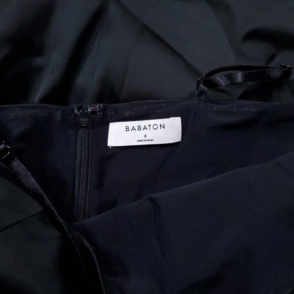 READ Babaton Aritzia Passion Satin Sleeveless Bodycon Mini Dress Black Size 6 - Picture 3 of 10